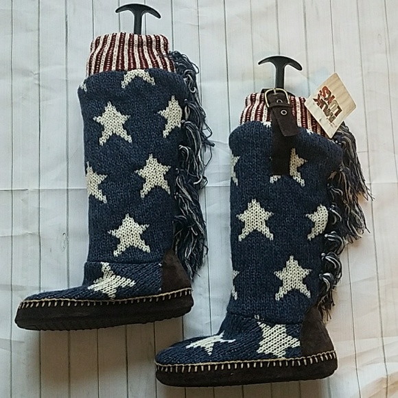 NWT NEW Muk Luks Boots Stars Small 5 6 Festival - Picture 2 of 8